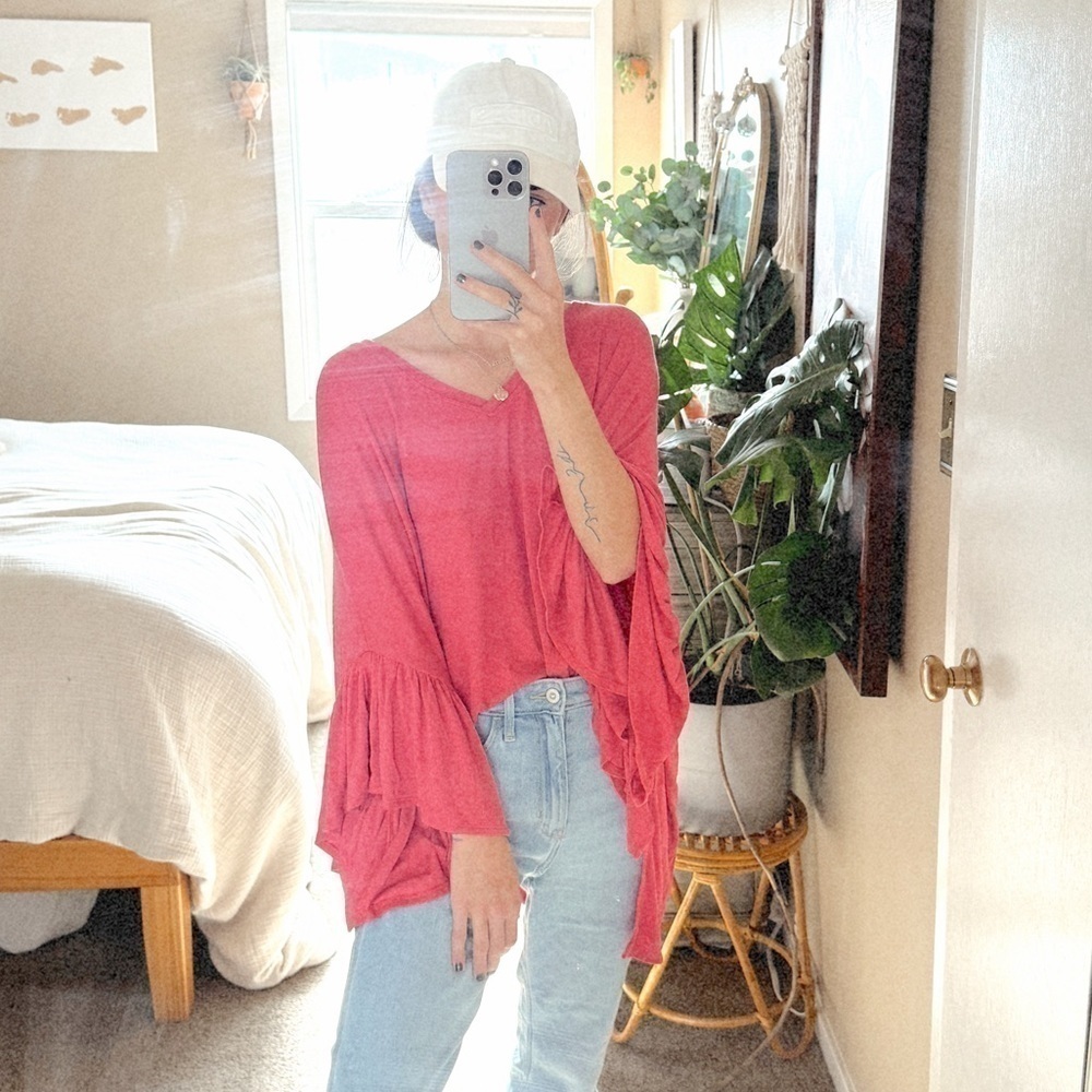 Anthropologie Akemi + Kin Capa Flutter V-neck Tunic